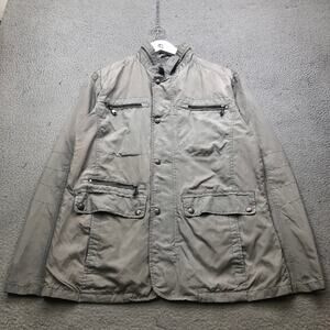 Geox Respira Breathable Parka Jacket Mens Medium 40 Zip Snap Gray M4220R
